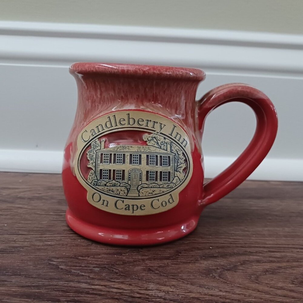 DENEEN POTTERY Handthrown Candleberry‎ Inn on Cape Cod Mass Pink Coffee Mug
